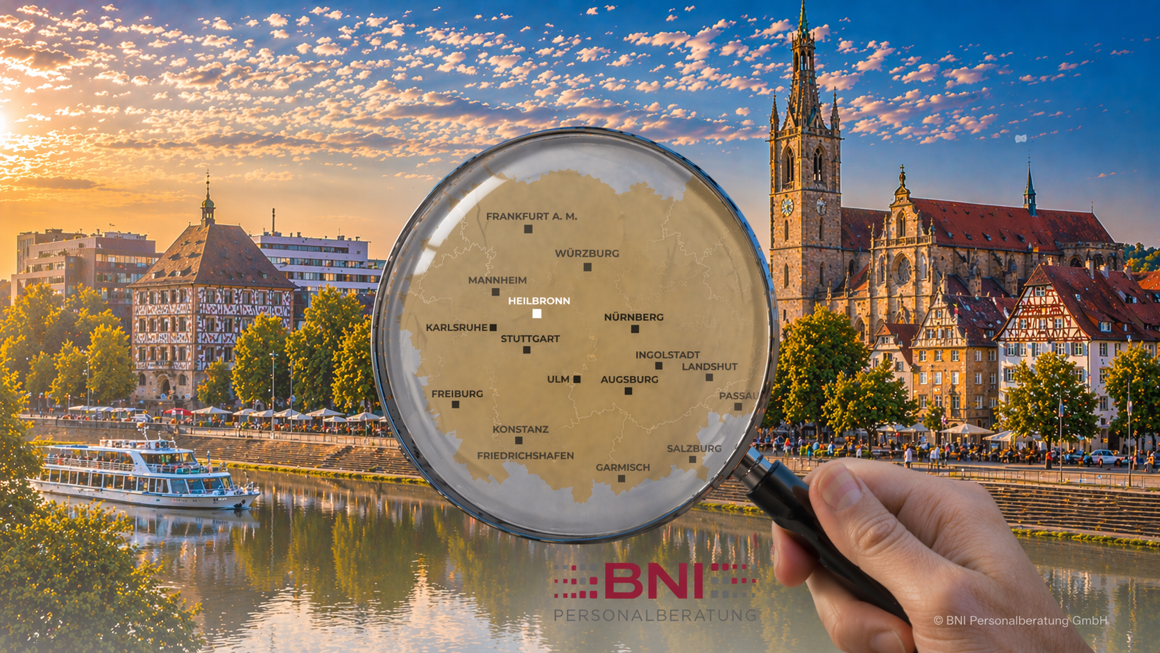 Fokus Lupe auf die Region Heilbronn