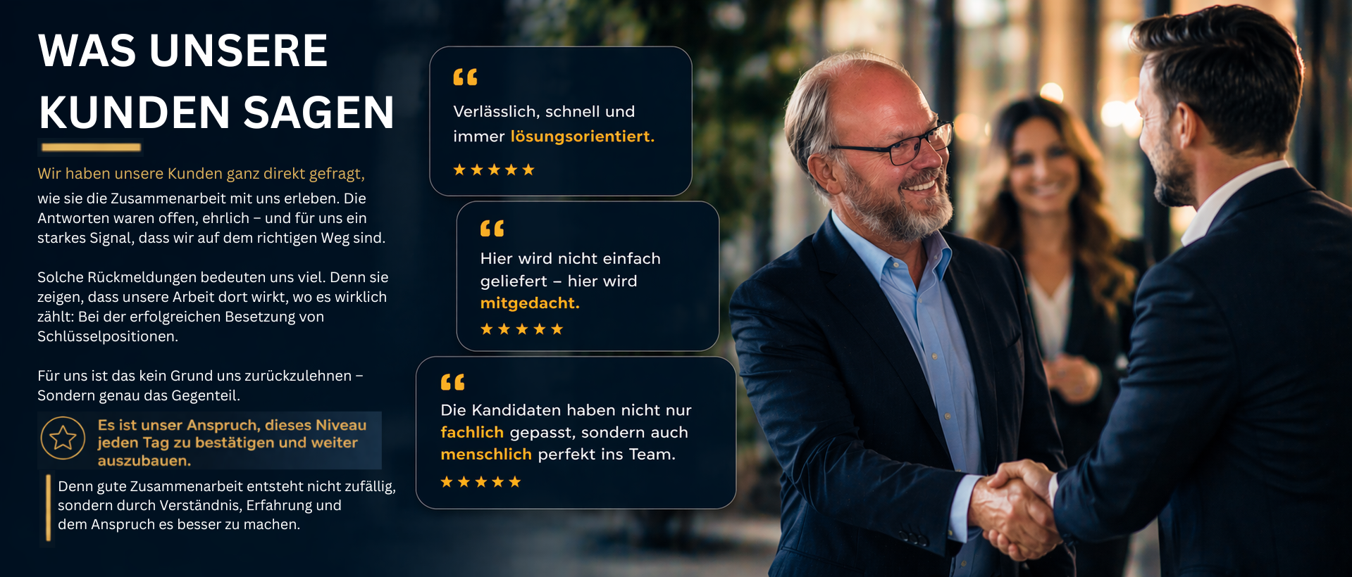 Was unsere Kunden sagen zur BNI Personalberatung GmbH